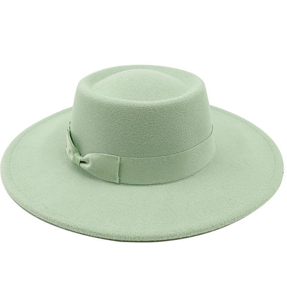 Chapéu Fedora unissex de inverno, superfície circular côncava e convexa, chapéu de jazz de feltro liso, elegante para homens e mulheres.