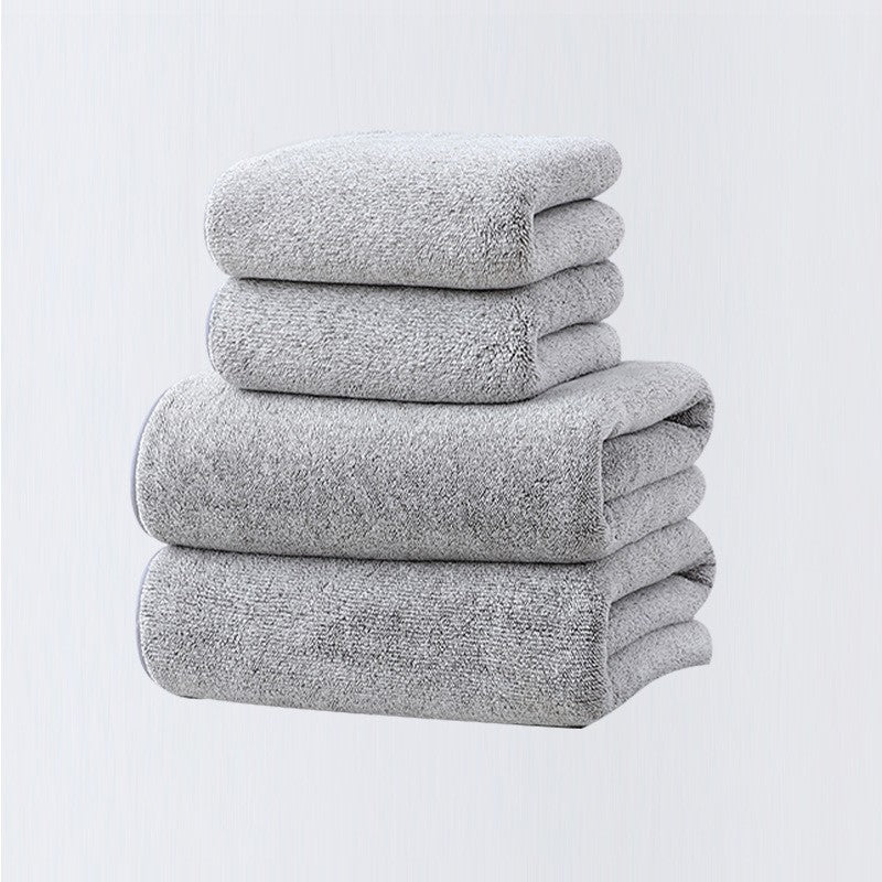 4pcs Basics Towel Set - Soft, Absorbent & Lightweight, Includes 2 Bath Towels & 2 Hand Towels, Ideal for Bathroom Use