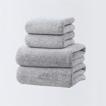 4pcs Basics Towel Set - Soft, Absorbent & Lightweight, Includes 2 Bath Towels & 2 Hand Towels, Ideal for Bathroom Use