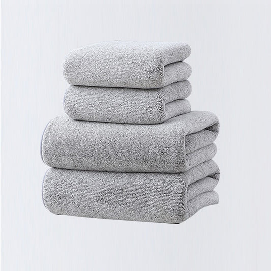 4pcs Basics Towel Set - Soft, Absorbent & Lightweight, Includes 2 Bath Towels & 2 Hand Towels, Ideal for Bathroom Use