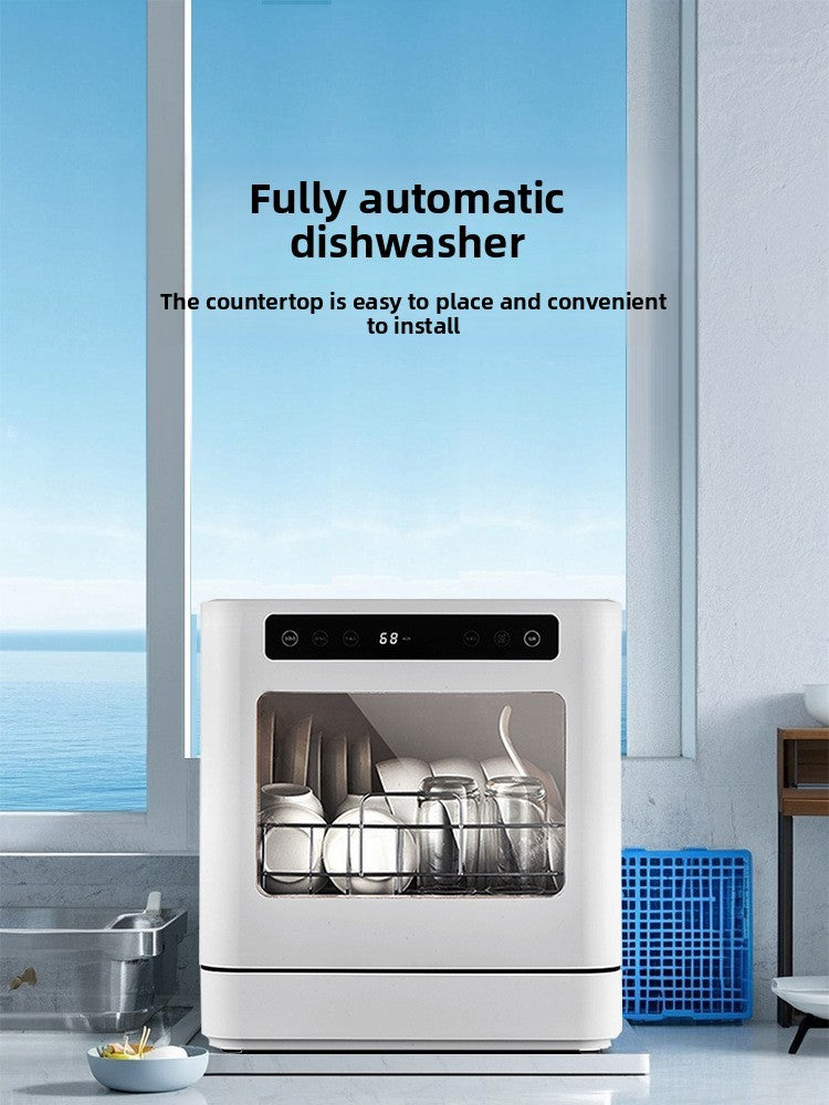 Desktop Household Dishwasher Plastic Intelligent Fully Automatic Disinfecting High Temperature 5 Sets Capacity 800W Electric