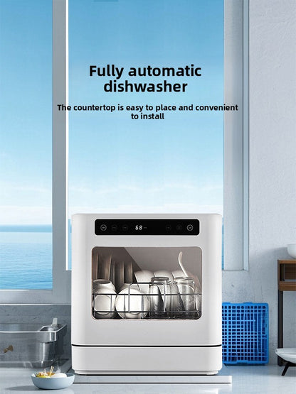 Desktop Household Dishwasher Plastic Intelligent Fully Automatic Disinfecting High Temperature 5 Sets Capacity 800W Electric