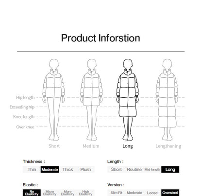 TOYOUTH Womens Down Coat 2024 Winter New Fur Collar Single Breasted Button Medium Thick Long Coat