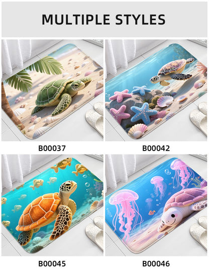 Pink jellyfish pattern bathroom floor mat, water absorbing small carpet, toilet seat mat, decorative mat, machine washable