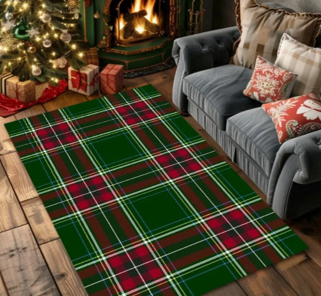 Christmas Luxurious Carpet Theme Indoor Area Living Room Mat Edge Large Mat Suitable for Bedroom Mats Window Sill Holiday Rugs