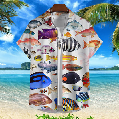 3d Fish Print Hawaiian Shirts For Men New Trend Men's Shirt Casual Unisex Clothing Summer Quick Dry Short Sleeve Shirt Tops 2024