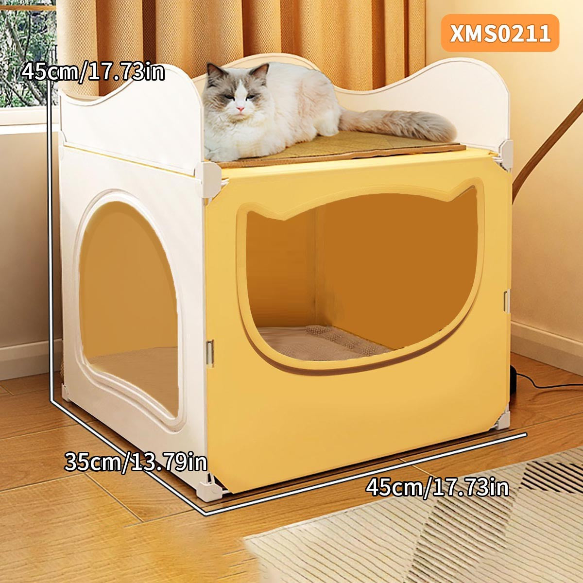 Ninho para Gatos para Todas as Estações, Semiaberto, Seguro, Grande Ninho para Gatos, Fresquinho e Arejado no Verão