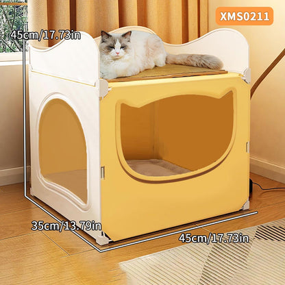 Ninho para Gatos para Todas as Estações, Semiaberto, Seguro, Grande Ninho para Gatos, Fresquinho e Arejado no Verão