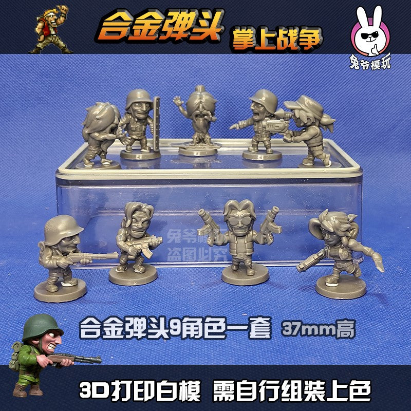 Tanque de Guerra Mundial II Estilo Chibi Metal Slug Gk Modelo - Miniatura Militar Impressa em 3D Modelo Branco Não Pintado Para Diorama de Mesa e Wargame