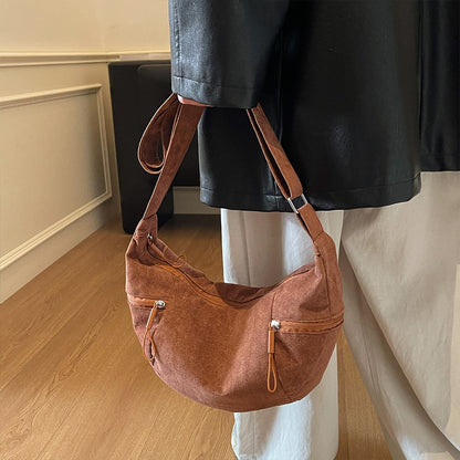 Imitation Suede Bag, New Crossbody Bag, Women's Bag, High-End Feel, Shoulder Bag, Large Capacity Commuting Dumpling Bag