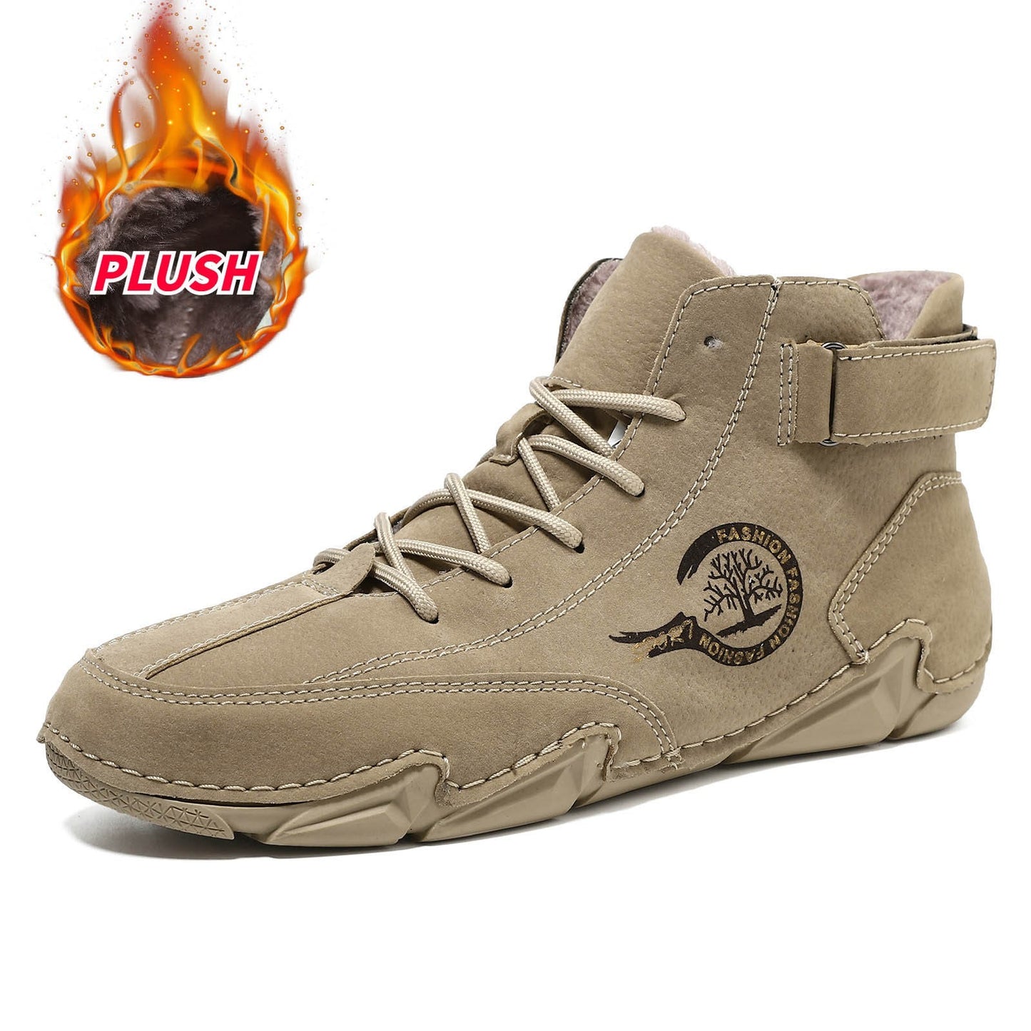 Casual Shoes For Men Suede Winter Pull On Outwear Fashionable Classic Short Boots Pu High Top Dress Shoes Botas Impermeables