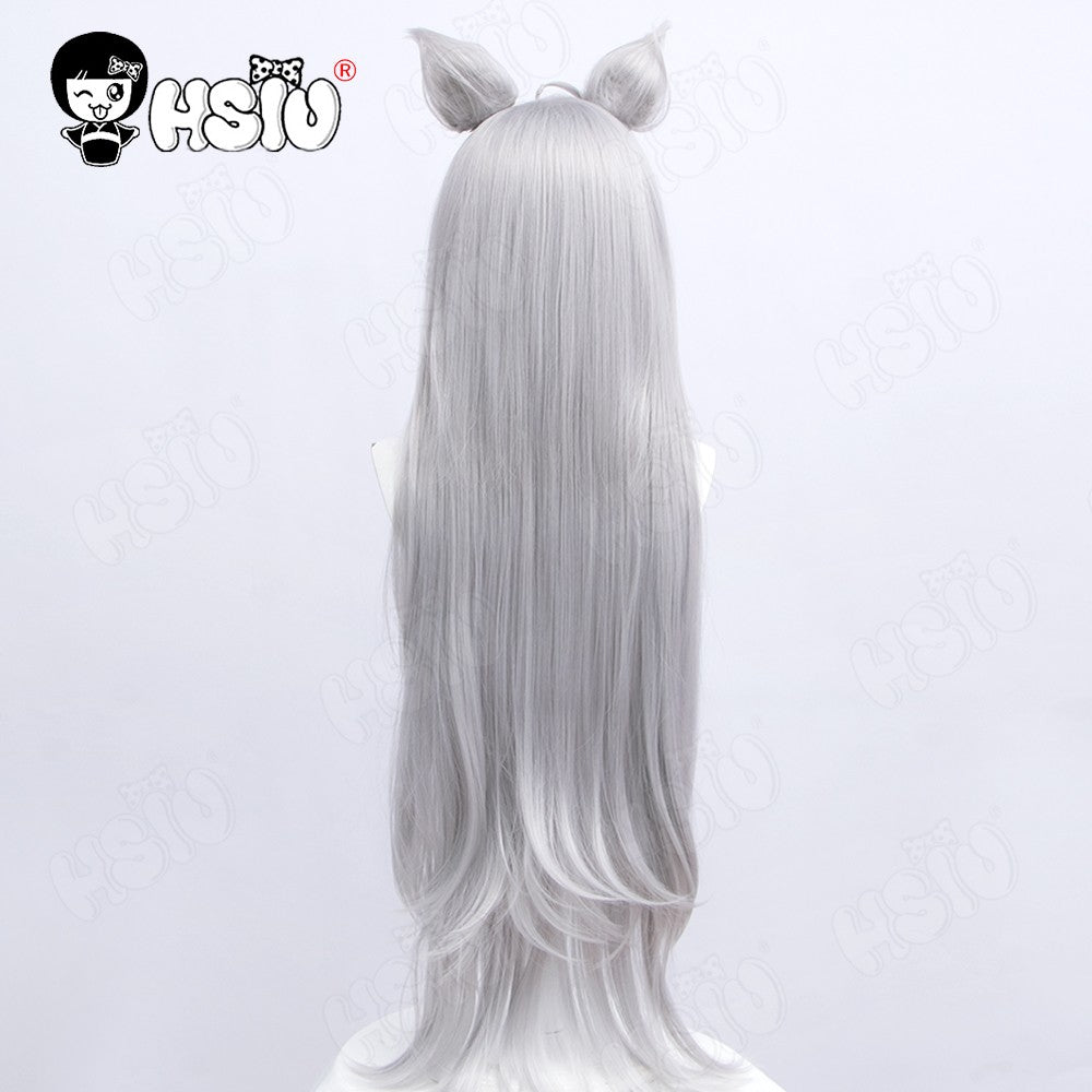 Sunaokami Shiroko Cosplay Peruca Fibra sintética de vestuário Peruca de cosplay de Blue Archive?HSIU ?Peruca longa prata acinzentada+Touca de peruca
