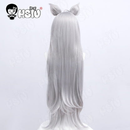 Sunaokami Shiroko Cosplay Peruca Fibra sintética de vestuário Peruca de cosplay de Blue Archive?HSIU ?Peruca longa prata acinzentada+Touca de peruca