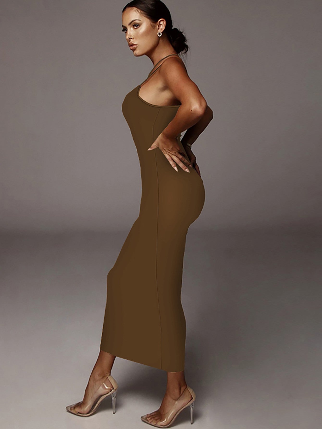Dulzura Women Party Club Evening Streetwear Leopard Bodycon Midi Dress 2024 Summ