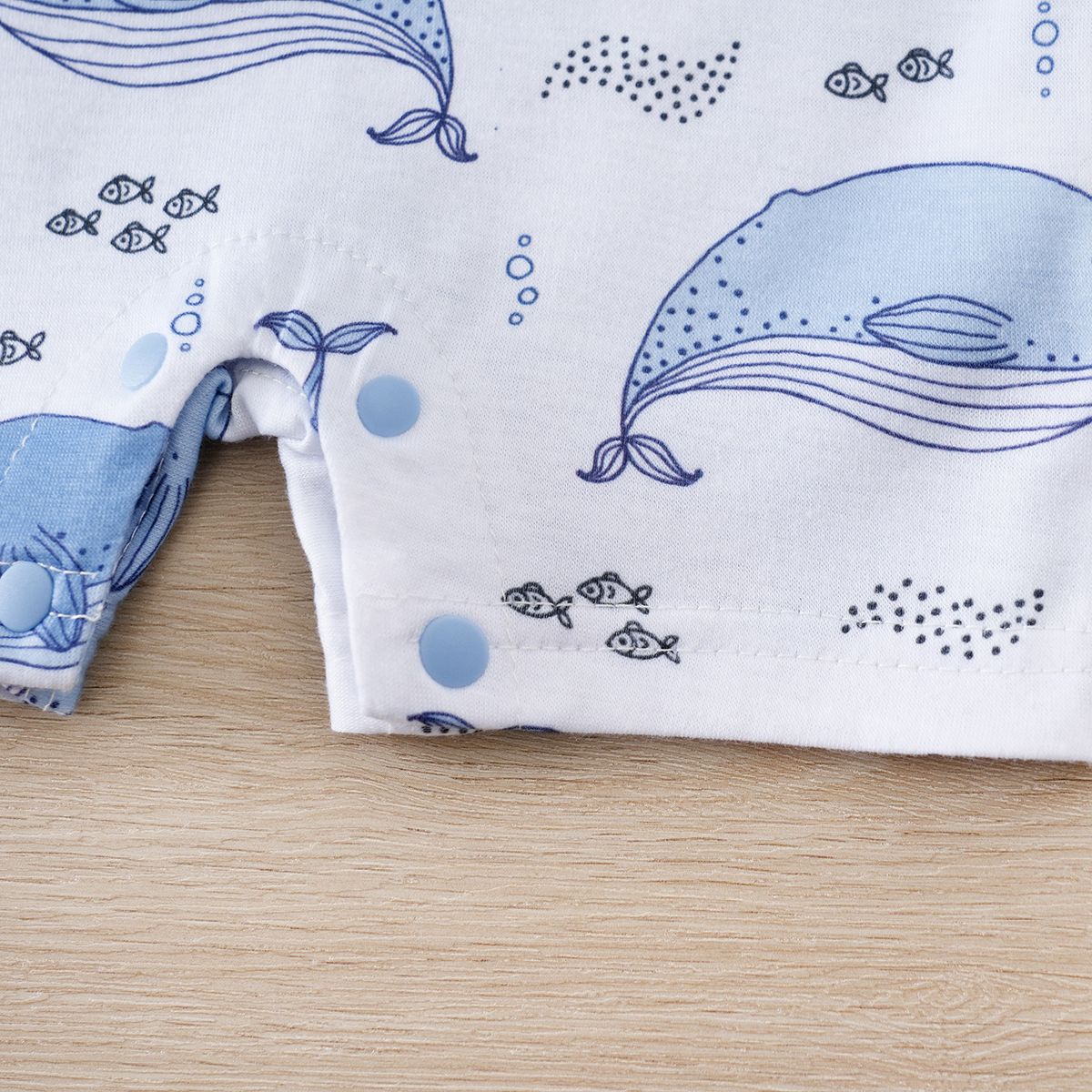 IURNXB Baby Romper Short Sleeve Infant Whale Print Bodysuit Newborn Cartoon Allover Printed Onesie for Boy's Clothing 0-18M