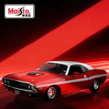 Maisto 1:24 Dodge Challenger R/T Coupé 1970 Carro de Liga Fundido e Veículos de Brinquedo Modelo de Carro em Miniatura para Crianças