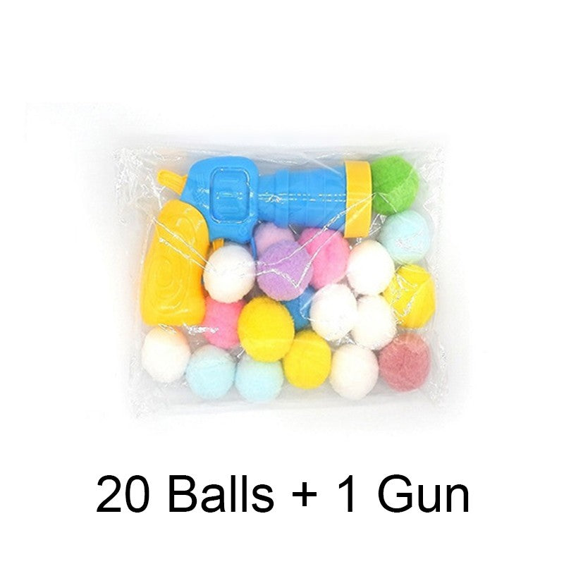 Bola de Pelúcia Atiradora de Gatos Aliviando a Depressão Brinquedo para Gatos Bola Silenciosa Mini Jogos de Armas Atiradoras de Bolas de Pelúcia Suprimentos para Animais de Estimação