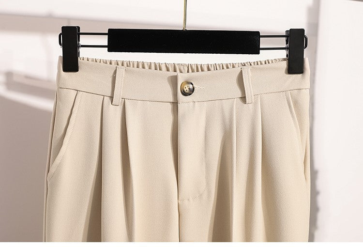 Plus Size Pants Woman 2025 Autumn Winter New Arrival High Waist Suit Pants High Quality Korean Style Straight Trousers