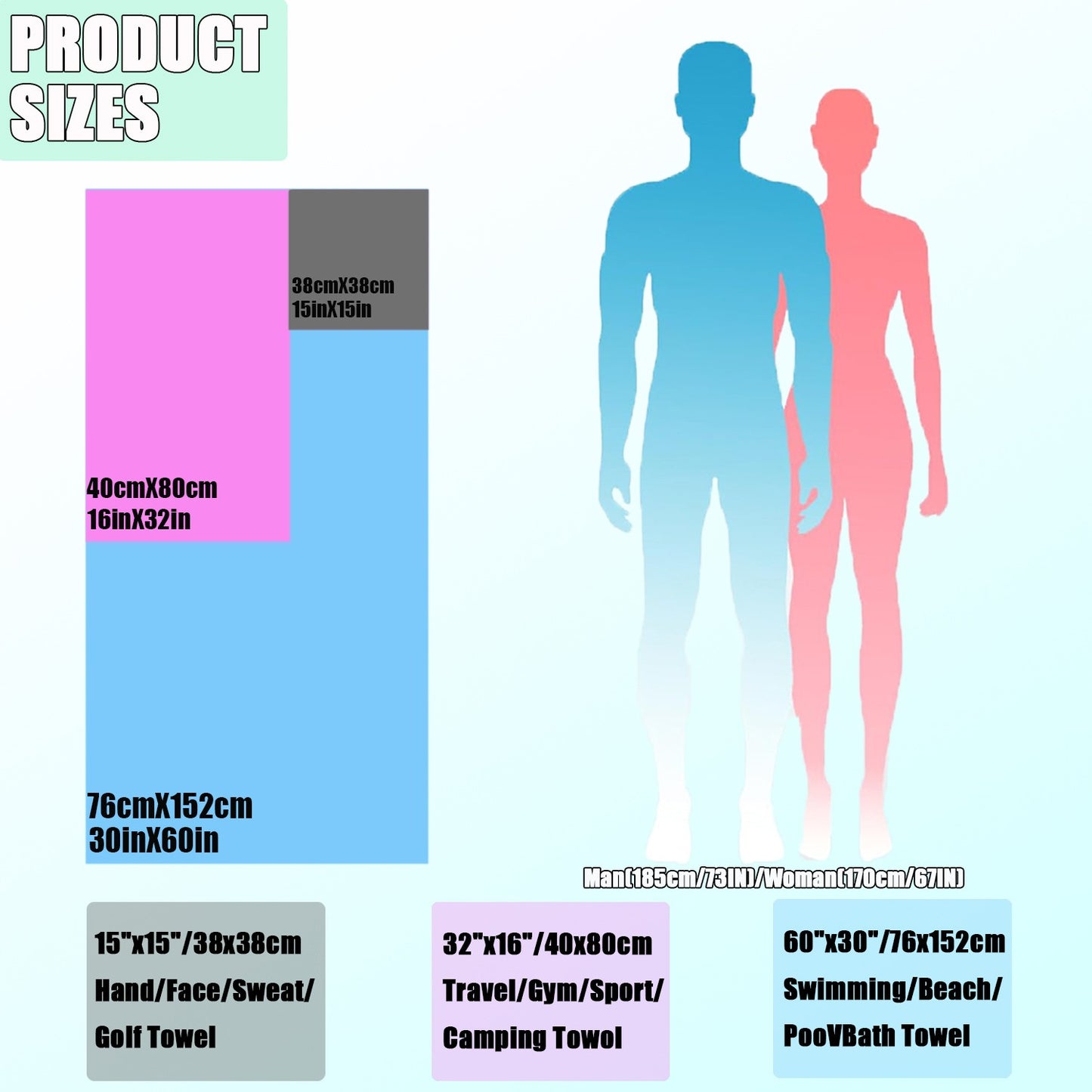 Ultra Absorbent Microfiber Quick Dry Towel Premium Beach Towel Travel Fitness Gym Swimming Yoga Camping Outdoor Activities