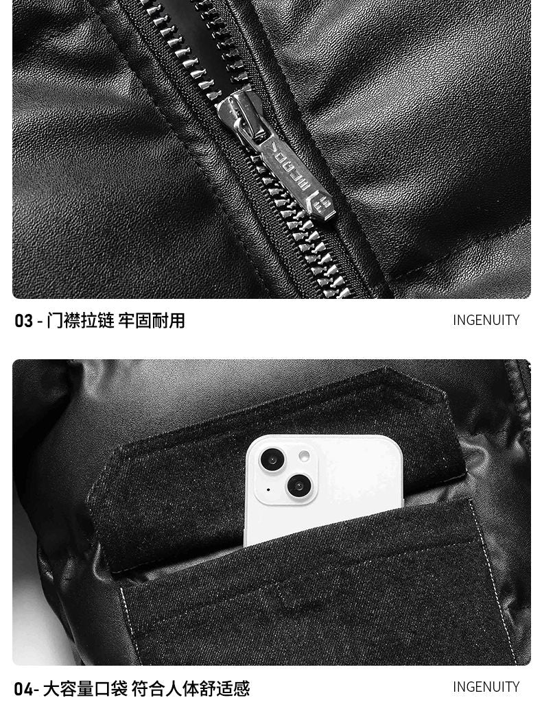 2024 Autumn/Winter New Men's Cowboy Coat Men's Youth Collar Jacket Men Single row Concealed Buckle Casual top big size