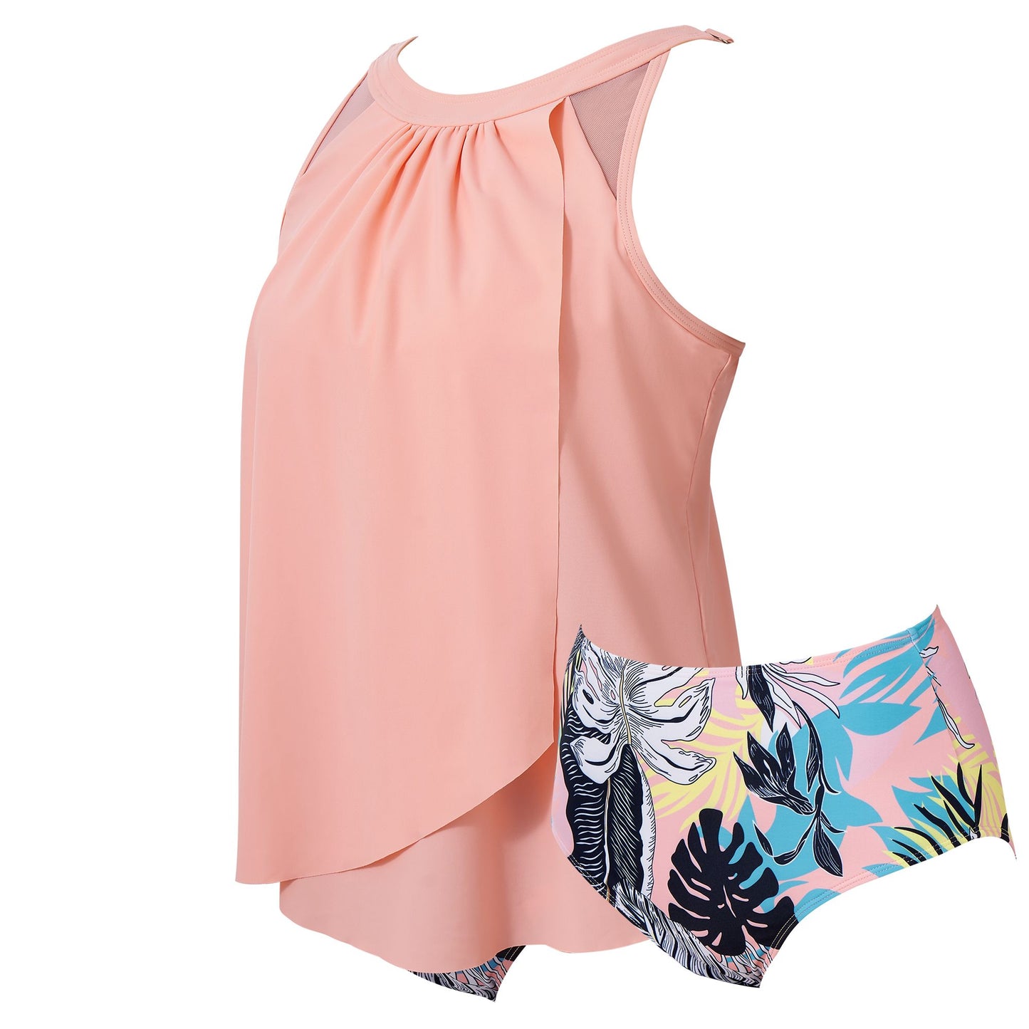 Women Tummy Control Tankini Bathing Suits High Waisted Padded Swimwear Plus Size Beachwear Swimsuit Bikini Sets Female