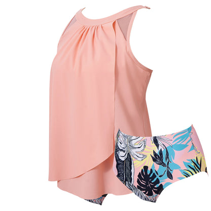 Women Tummy Control Tankini Bathing Suits High Waisted Padded Swimwear Plus Size Beachwear Swimsuit Bikini Sets Female