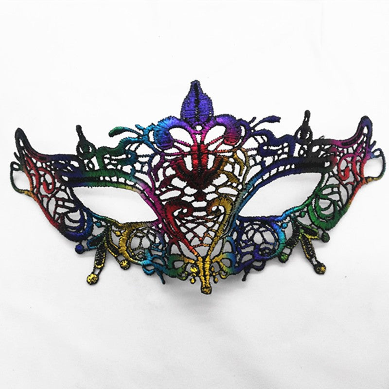 Women Sexy Hollow Lace Masquerade Gold Black Face Mask Princess Party Cosplay Prom Props Costume Nightclub Queen Eye Mask Exotic