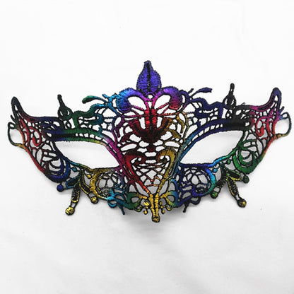 Women Sexy Hollow Lace Masquerade Gold Black Face Mask Princess Party Cosplay Prom Props Costume Nightclub Queen Eye Mask Exotic