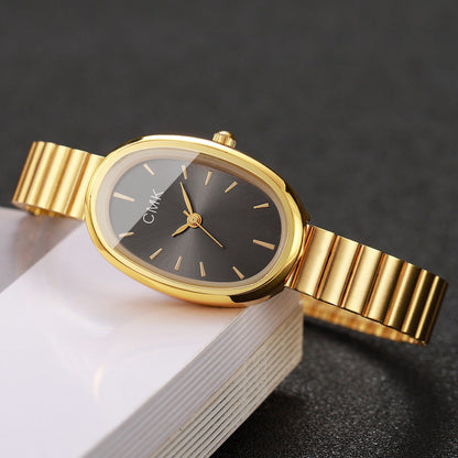 Fashion Oval Dial Women Watches Ultra-thin Strap Analog Quartz Wristwatch Girls Clock Reloj Mujer?Without Box?