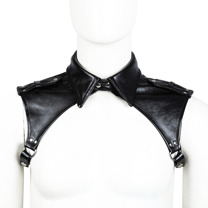 Unisex Latex Hood Mask Sexy Men Women PU Leather Masks Cosplay Flirting Tail Chest Strap Headwear Cosplay Sexy Accessory