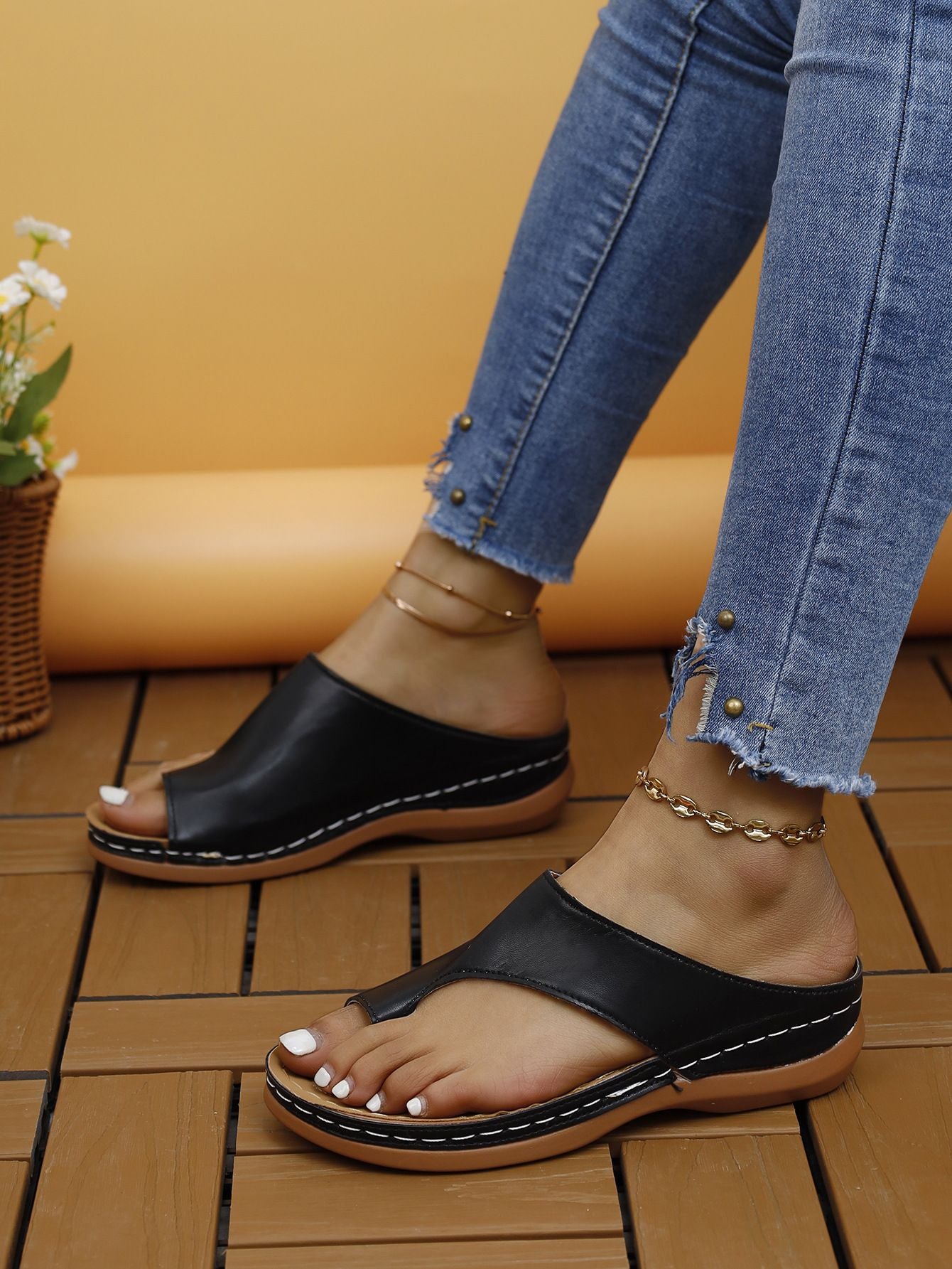 Women Sandals Summer Outdoor Leisure Comfy Wedge Sandals Ladies Slip on Orthopedic Bunion Corrector Slippers Sandalias De Mujer