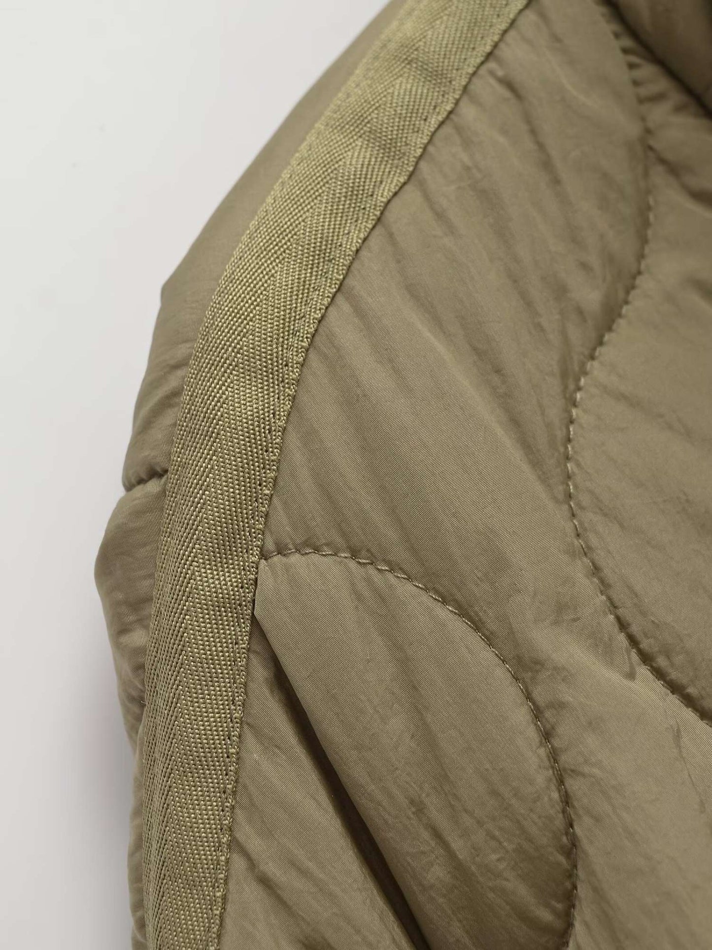 European and American style winter new style stand collar loose drawstring zipper cotton jacket for women