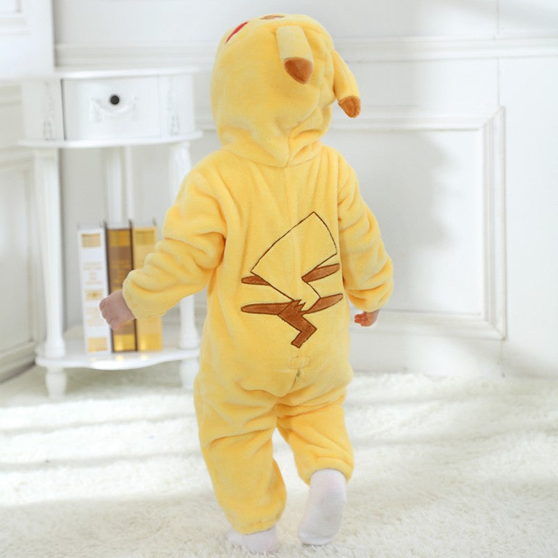 Pokemon Pikachu Snorlax Baby Clothes  Baby Jumpsuit Pajamas Newborn Bodysuit 0-3 Years Old Cosplay Costume Hooded Onesie