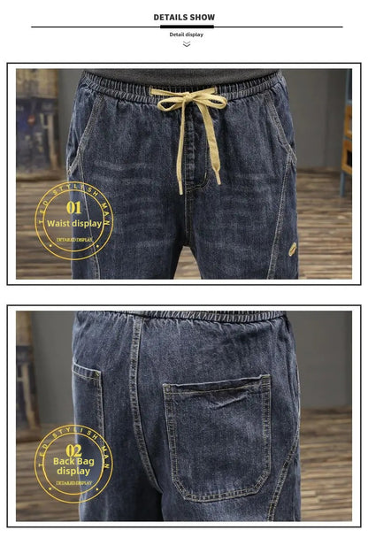 Calça Jeans Masculina Solta Moda Outono Inverno Calça Harem Casual Calça Comprida Roupa de Trabalho Confortável