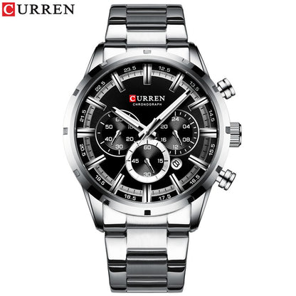 CURREN Men Watch Top Brand Luxury Sports Quartz Mens Watches Full Steel Waterproof Chronograph Wristwatch Men Relogio Masculino