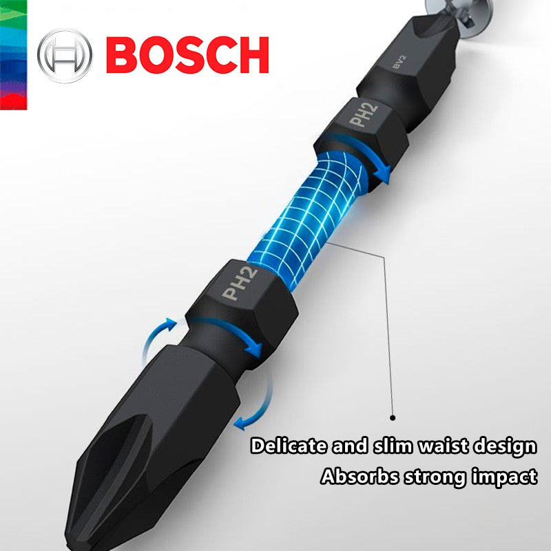 Bosch Original Forte Magnético Ponta Cruzada de Alta Dureza Parafusadeira Elétrica Bits Resistente a Impactos 65 110 150mm