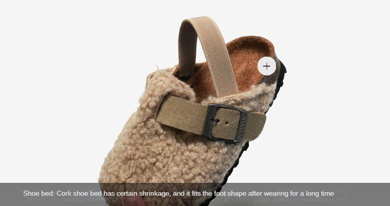 Children's Fleece Elastic Clogs Baby Boys Girls Plush Slipper Toddler Prewalker Footwear Winter Warm Soft Sole Shoes