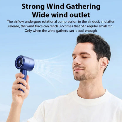 Handheld Fan Portable Turbo Fan Air Cooler 100-Speed Adjustment High-Speed Fans  Mini Hand fan for Home Travel Outdoor Camping