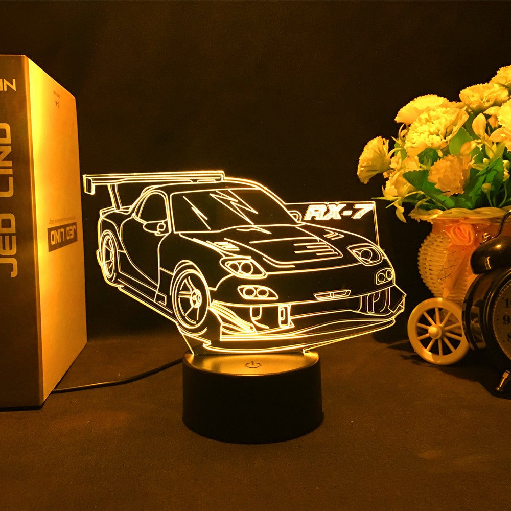 Sports Car 3d Illusion Lamp for Kids Bedroom Decor Nightlight Touch Sensor Atmosphere Birthday Gift Supercar Led Night Light