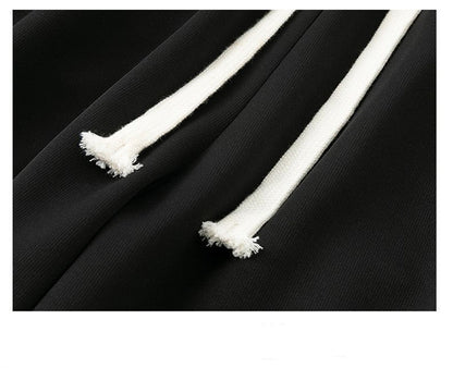 Calça Reta Preta Masculina, Calça Casual de Verão de Perna Larga Harajuku Estudantil, Calça de Rua, Moletom Cinza Descolado