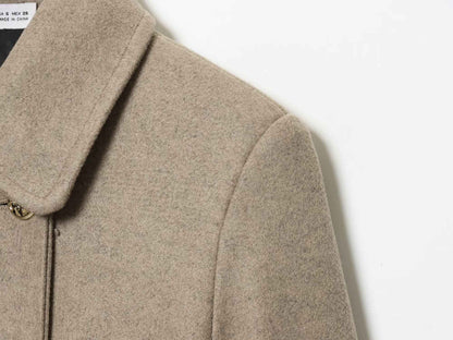 TFMLN 2025 Autumn Winter Women New Lapel Woolen Jacket Fashion Slim Fit Long Sleeved Double Breasted Ladies Casual Overcoat