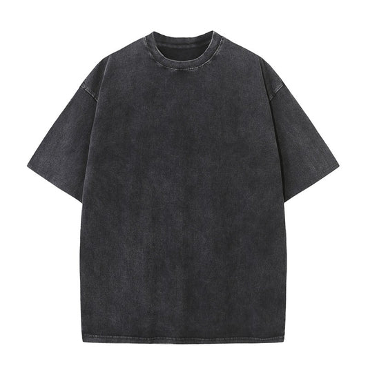 Men's Summer T-shirt 230G Heavy Cotton Vintage Washed T-Shirts Oversized Short Sleeve Loose Streetwear Short Sleeve Tops Tee