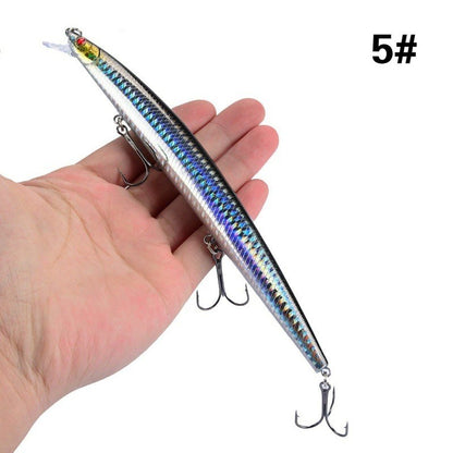 16 Cores 18cm 24g Isca Artificial Minnow Laser Crankbait Dura Plástico Grande Isca Falsa para Pesca Marítima