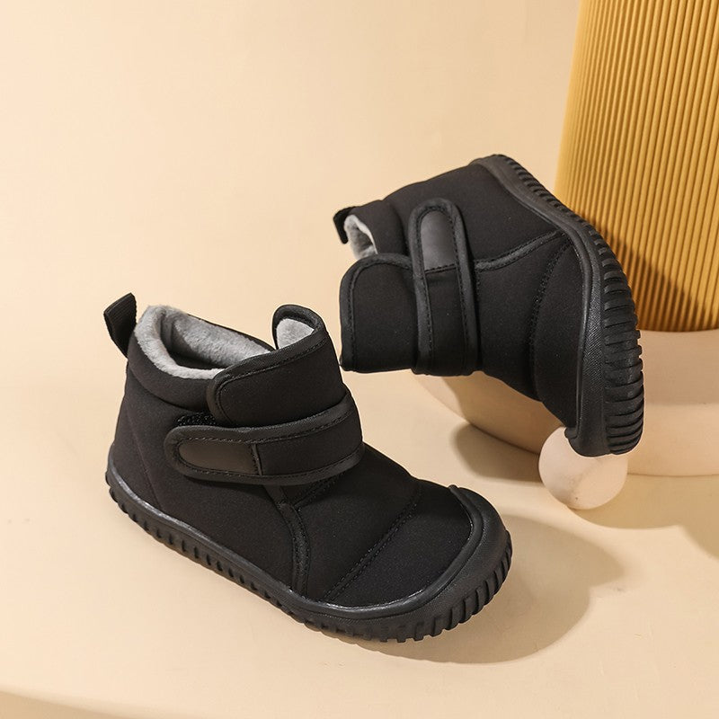 Unisex Kids Winter Outdoor Waterproof Fashion Short Snow Boots Boys and Girls Warm Cotton Comfortable Walking Shoes