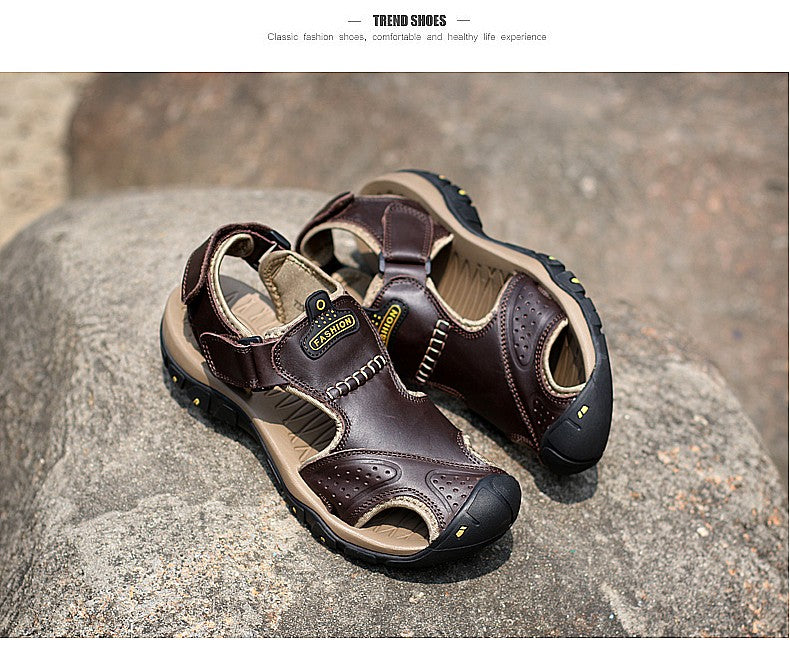 2025 Man's shoes Genuine Leather Men Sandals Summer Men's Shoes Outdoor Water Shoes Leather Sandals For Men men summer sandals