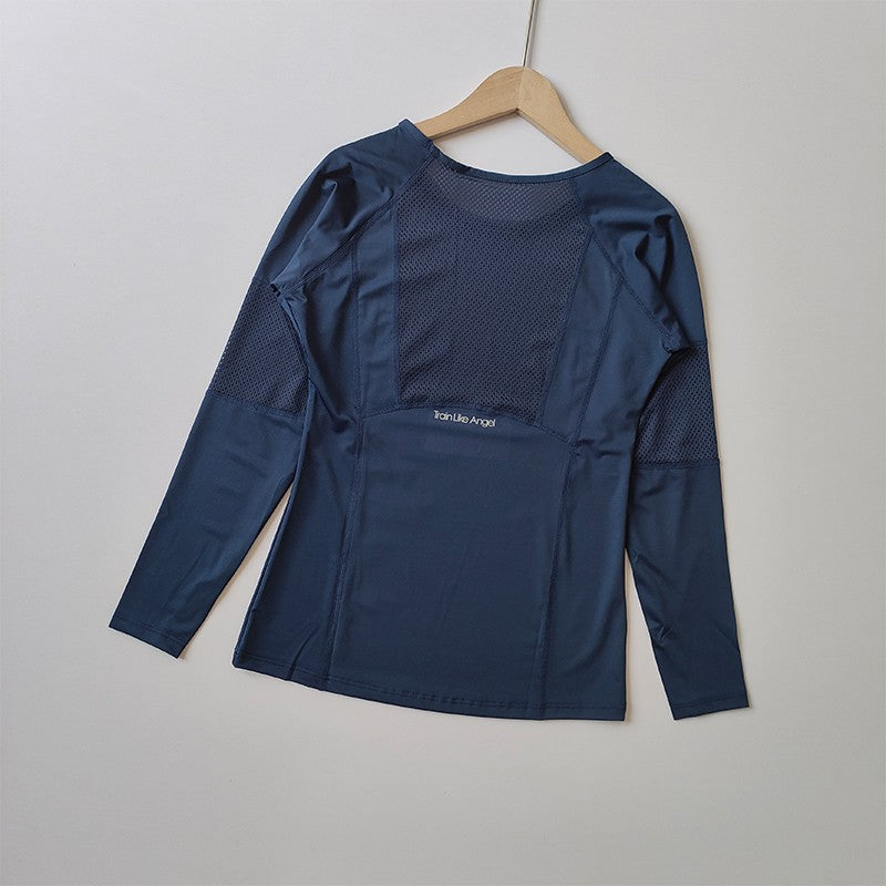 Women's Long Sleeve Workout Top Quick-Dry Slim Fit Running Shirt Breathable Yoga T-Shirt for Gym Training