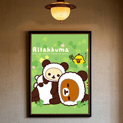 Cute Cartoon Anime R-Rilakkuma Poster High Quality Wall Art for Home Office Bedroom Living Room Hallway Bar Perfect Gift Idea