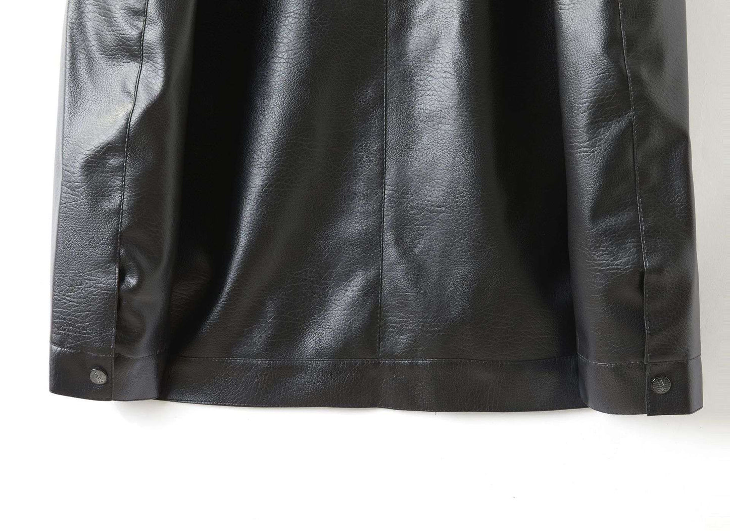 Men's Stand Collar Slim Fit Autumn Winter New Haining Leather Jacket Men's Middle-aged Plus Velvet Thickening