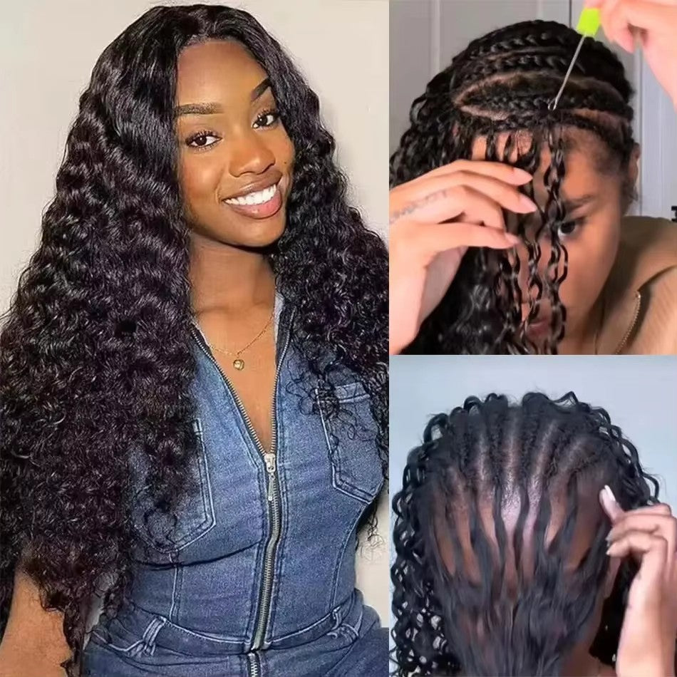 Small Spirals Curly Feather Crochet Hair Braid Human Hair Extensions Invisible Pre-Separated Knotless Pixie Curls Crochet Hair