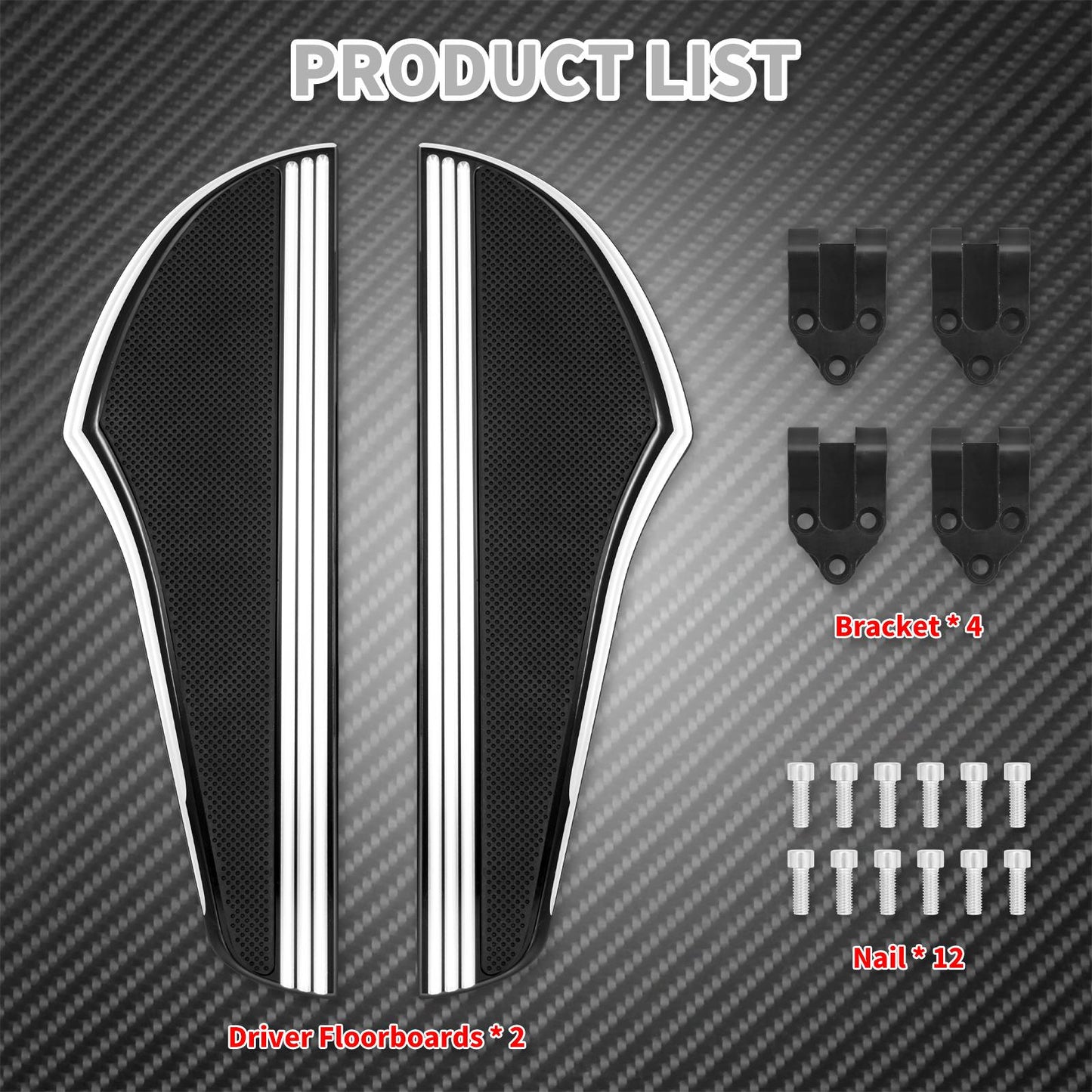 Pedaleiras Antiderrapantes Dianteiras para Motocicleta Harley Softail Fatboy Deluxe Touring Electra Glide FLHR